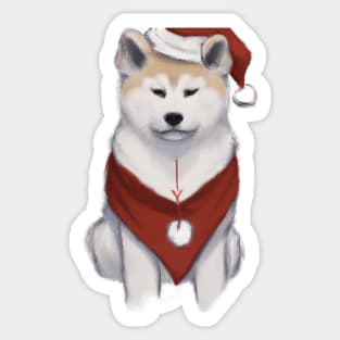 Cute Akita Inu Drawing Sticker